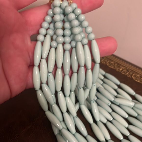 ZENZII Nine Strand Mint Green Beaded Layer Necklace - Picture 5 of 7